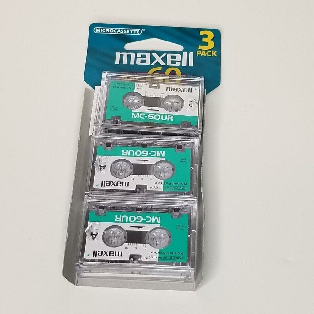 Vintage Maxell Audio MC-60UR Cassette 60 Minute Blank Tapes